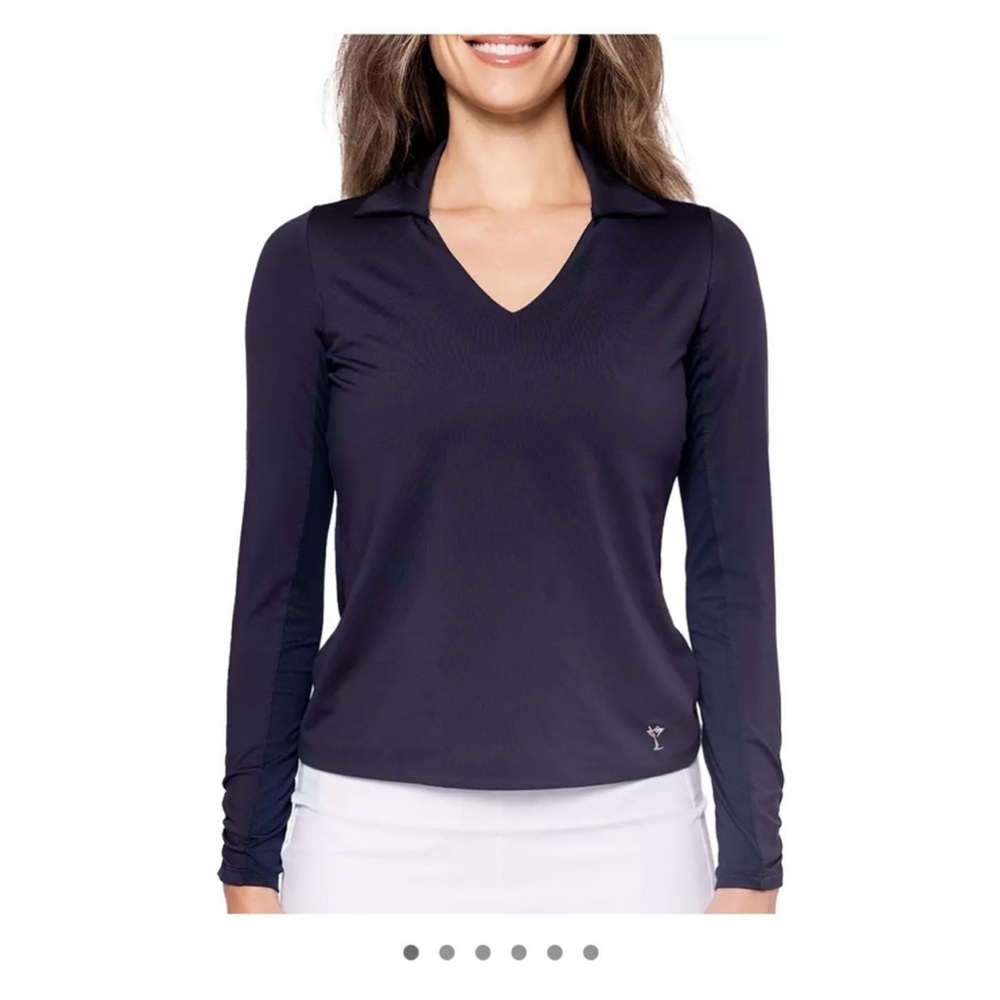 NEW Golftini Navy Long Sleeve Lisa Sport Polo size XL Golf Tennis